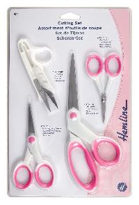 Набор ножниц 20.3, 127.7, 10.2 см и ножницы-сниппер для обрезки нитей, цвет розовый/белый Hemline